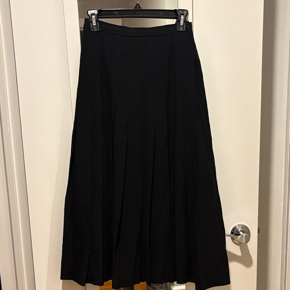 Giorgio Armani Black A-Line Pleated Maxi Skirt